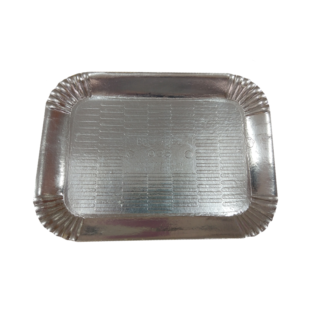 BANDEJAS DE PAPELÃO LAMINADAS PRATA