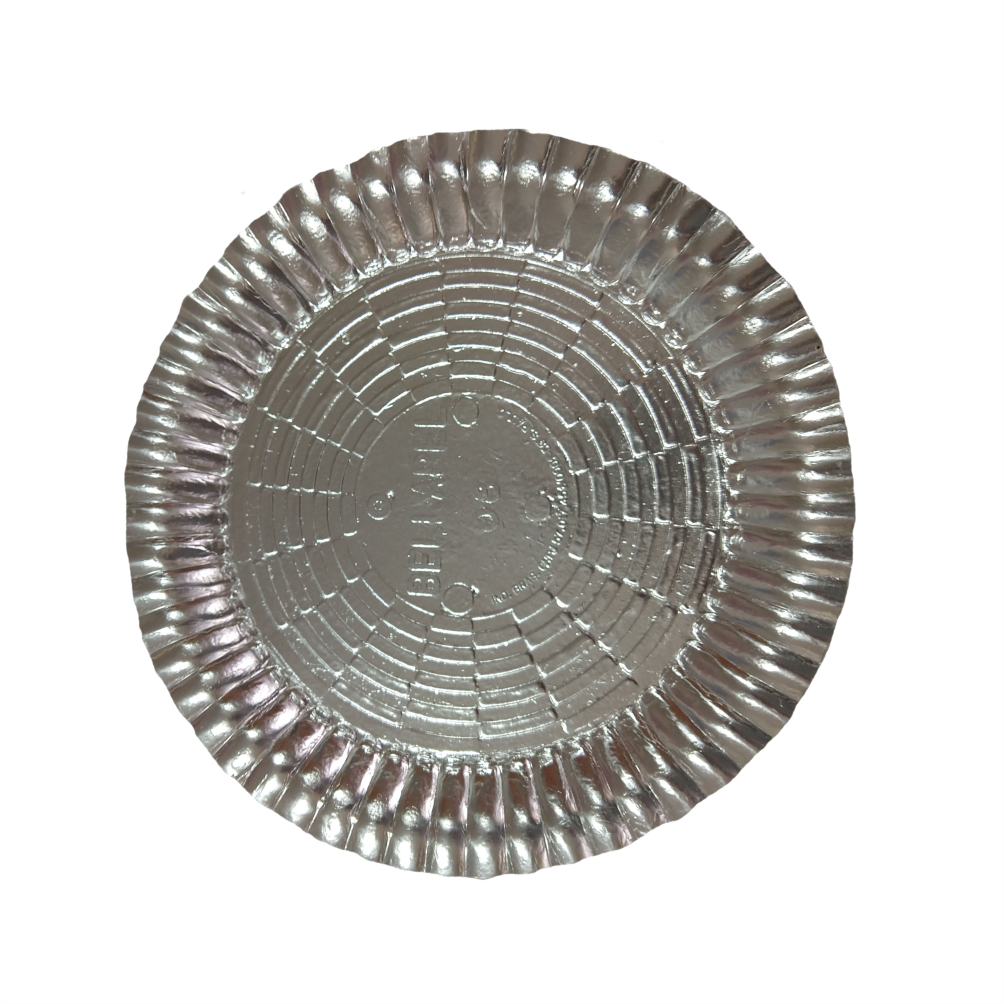 PRATOS DE PAPELÃO LAMINADOS PRATA